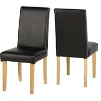 seconique dorian black faux leather dining chair pair