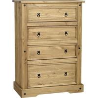 Seconique Corona Mexican Waxed Pine Chest of Drawer - 4 Drawer