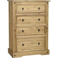 seconique corona mexican waxed pine chest of drawer 4 drawer