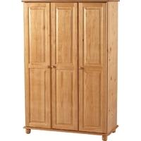 seconique sol 3 door wardrobe in antique pine