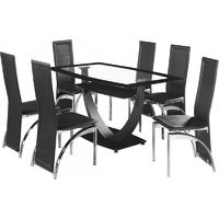 Seconique Henley Clear Glass 6 Seater Dining Set
