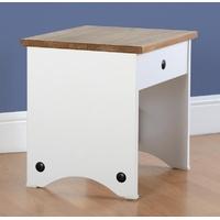 Seconique Corona White Distressed Waxed Pine Table Stool