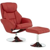 serene larvik red faux leather recliner chair