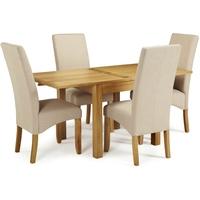 Serene Lambeth Oak Dining Set - Extending with 4 Merton Stone Chairs