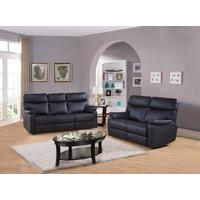 Seconique Lola Black Faux Leather 3+2 Sofa Suite