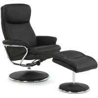 Serene Halden Black Faux Leather Recliner Chair