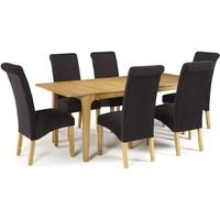 serene wandsworth oak dining set extending with 6 kingston aubergine p ...