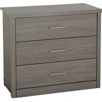 seconique lisbon black wood grain 3 drawer chest