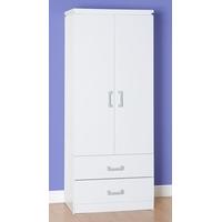 Seconique Charles White 2 Door 2 Drawer Wardrobe