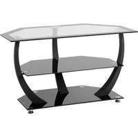 Seconique Henley Clear Glass and Black TV Stand