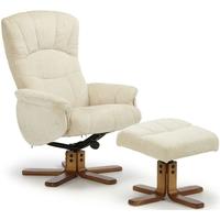 Serene Mandal Cream Fabric Recliner Chair