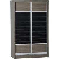 Seconique Lisbon Black Wood Grain 2 Door Sliding Wardrobe