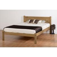 seconique maya distressed waxed pine 4ft small double bed