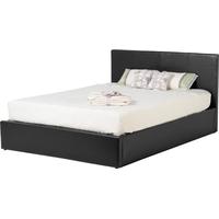 Seconique Waverley 4ft 6in Double Black Faux Leather Storage Bed