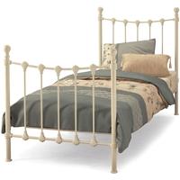 Serene Marseilles Ivory Gloss Metal Bed - 3ft Single