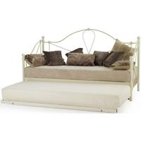 Serene Lyon Ivory Gloss Metal Day Bed with Guest Bed
