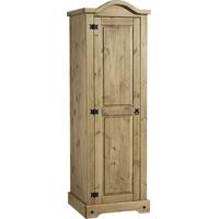 seconique corona distressed waxed pine 1 door wardrobe