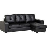 Seconique Benson Corner Sofa in Black Faux Leather