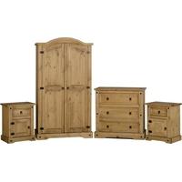 Seconique Corona Bedroom Set in Distressed Waxed Pine