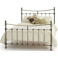 serene olivia antique brass metal bed