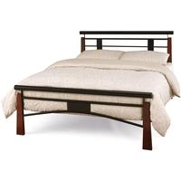 serene armstrong black and oak metal bed