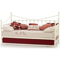 Serene Marseilles Ivory Gloss Metal Day Bed with Guest Bed