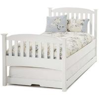 Serene Hevea Wood Eleanor Opal White Guest Bed - High Foot End