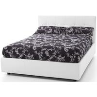 serene lucca white faux leather ottoman bed