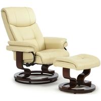 serene moss cream faux leather recliner chair