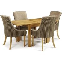 serene lambeth oak dining set extending with 4 richmond sand mink chai ...