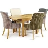 serene lambeth oak dining set extending with 2 richmond aubergine pear ...