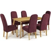 Serene Westminister Oak Dining Set - 150cm with 6 Marlow Shiraz Chairs