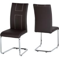 seconique a2 chair in brown faux leather with chrome legs pair