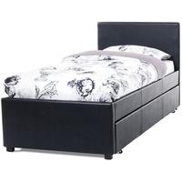 Serene Carra Black Faux Leather Guest Bed