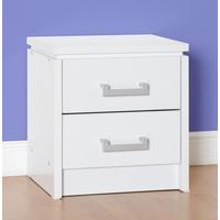 Seconique Charles White 2 Drawer Bedside Cabinet