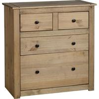 Seconique Panama Natural Wax 2 Over 2 Drawer Chest