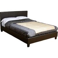 Seconique Prado 4ft Small Double Brown Faux Leather Bed