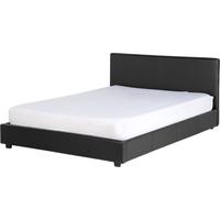 Seconique Prague 4ft 6in Black Faux Leather Bed