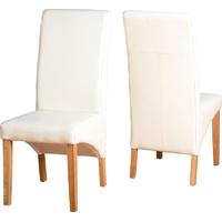 seconique g1 cream faux leather dining chair pair