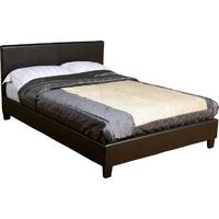 Seconique Prado 4ft Small Double Black Faux Leather Bed