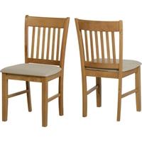 Seconique Oxford Natural Oak and Mink Microsuede Dining Chair (Pair)