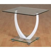 Seconique Henley Clear Glass and White Lamp Table