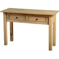 seconique panama natural wax 2 drawer console table