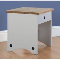 Seconique Corona Grey and Distressed Waxed Pine Dressing Table Stool