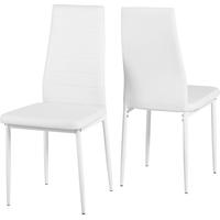 Seconique Abbey White Faux Leather Dining Chair (Pair)