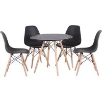 Seconique Tegan Black and Natural Dining Set