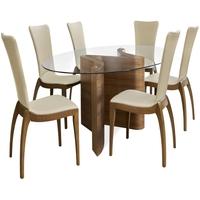 Serpent Oval Small Dining Set with 6 Sasha Chairs