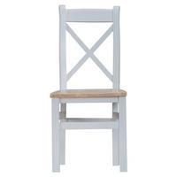 Set of 2 Winchester Crossback Dining Chairs, Grey/Oak