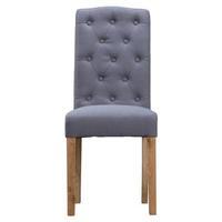 Set of 2 Edinburgh Buttoned Back Dining Chairs, Grey