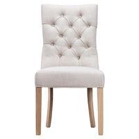 set of 2 edinburgh curved button back dining chairs beige